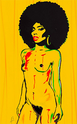 BLOODIED ECSTASY Acryl-Digital Collage Gemälde 140x100 cm