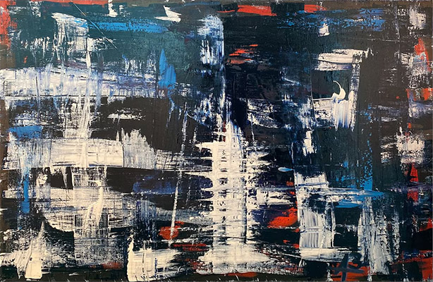 HIDDEN DARK PLACE Acryl-Ölgemälde 130x97 cm